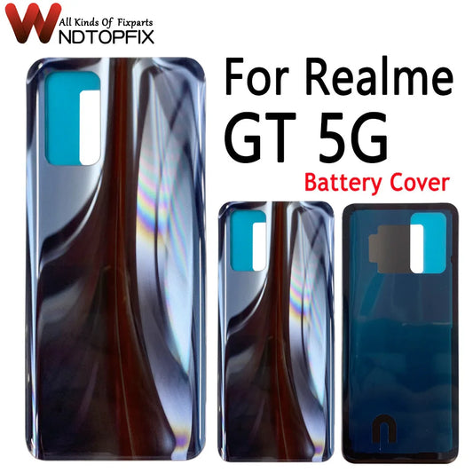 6.43" Back Glass For OPPO Realme GT 5G RMX2202 Back Battery Cover Rear Door Housing Case Repair Replacement With Logo