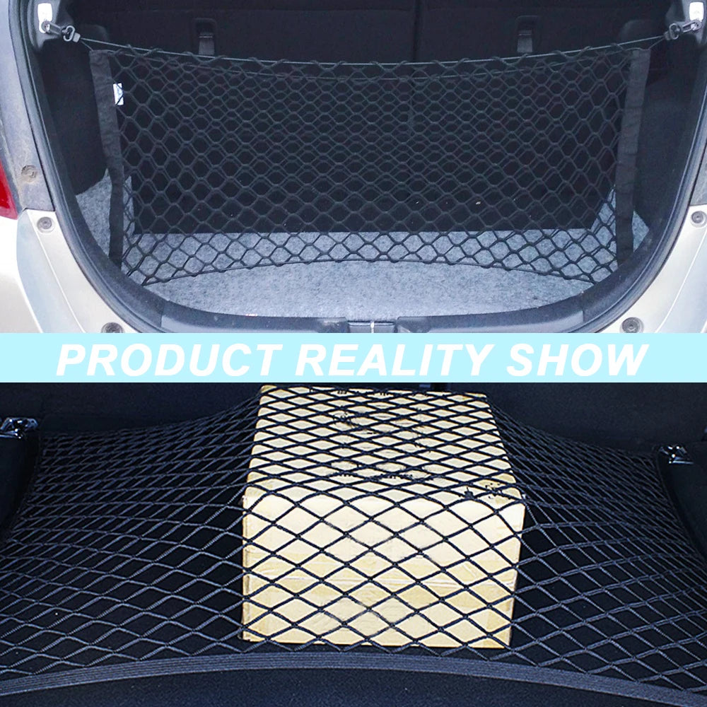 Universal Car Trunk Net Large Elastic Luggage Net Cargo Organizer Storage Nylon Stretchable Car Interior Mesh Network Pocket