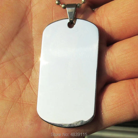 100pcs/lot Stainless Steel Army Dog Tags Blank Military Dog Tags Suitable for Laser Engraving