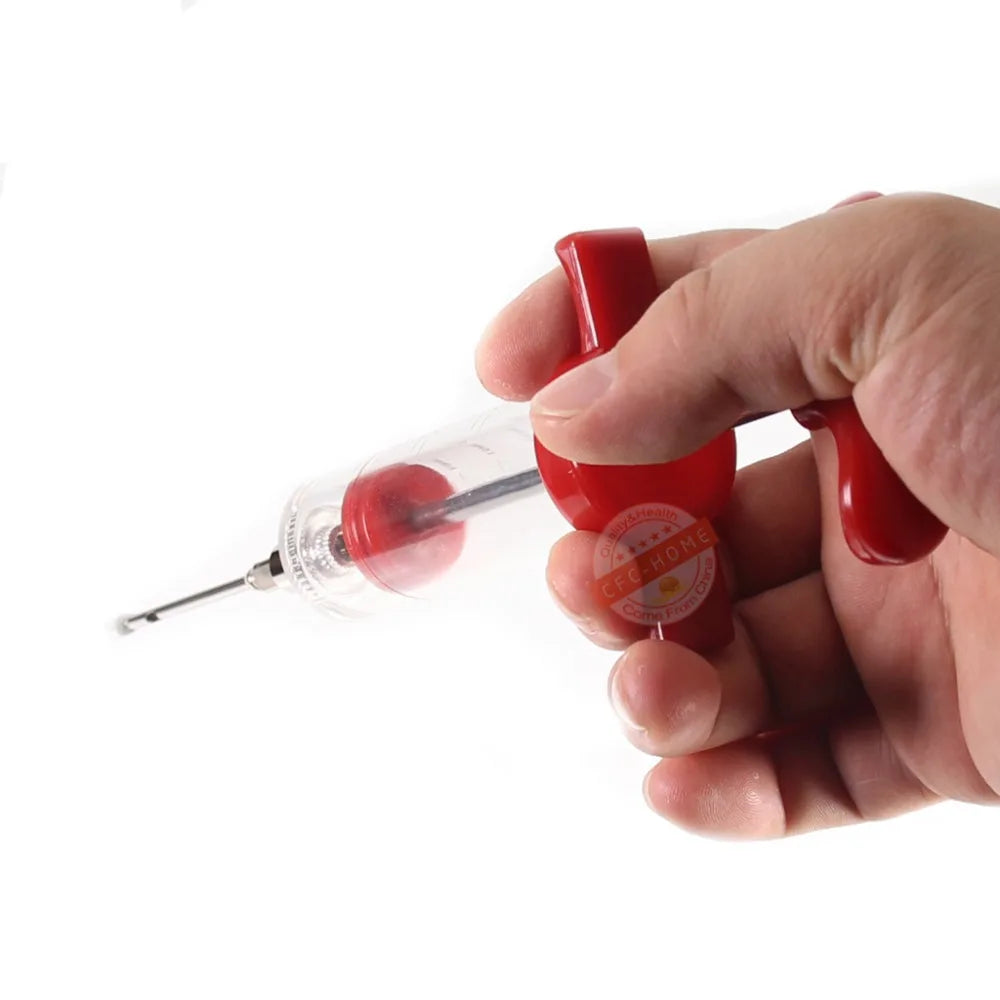 Turkey Injector Syringe - 3 Marinade Injector Needles, 1oz Meat Injector Syringe with Cleaning Brush, Easy to Use & Clean