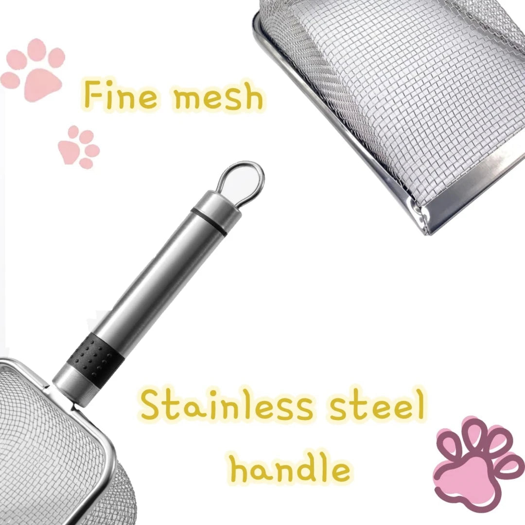 Stainless Steel Cat Manure Shovel Cat Litter Shovel Durable Cat Manure Shovel Stainless Steel Durable Handle Pet Cleaning Tool