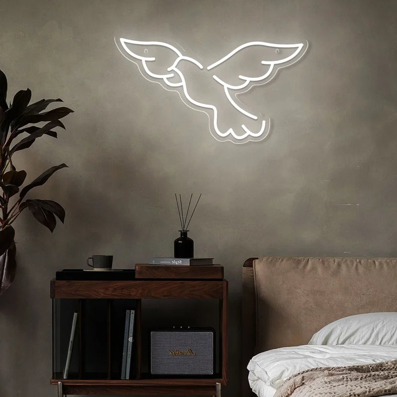 Peace Dove LED Neon Light Sign Acrylic Animals Neon Sign USB for Home Kids Bedroom Gaming Room Wall Art Decor Cartoon LED Sign