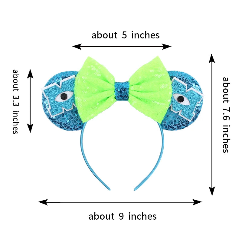 New Cute Monsters Inc Mouse Ears Headband  Minnie Cartoon Cosplay  Mouse Hairband Kids Festival Party Women Hair Accessories