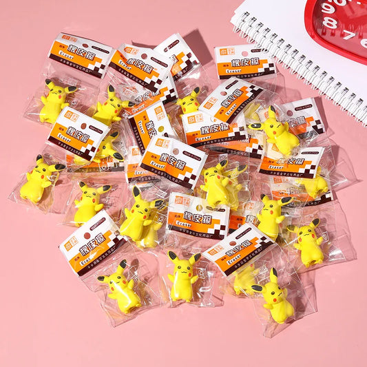 10Pcs Pokemon Pikachu Fashion Rubber Creative Pencil Eraser Mini Cute Toy Kawaii Stationery Kids Student Office School Supplies