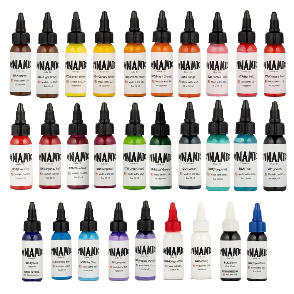 New 30ml Dynami Brand Professional Tattoo Ink Pigment For Body Safe Rave Natural Permanent Makeup Tattoo Machine Supplies