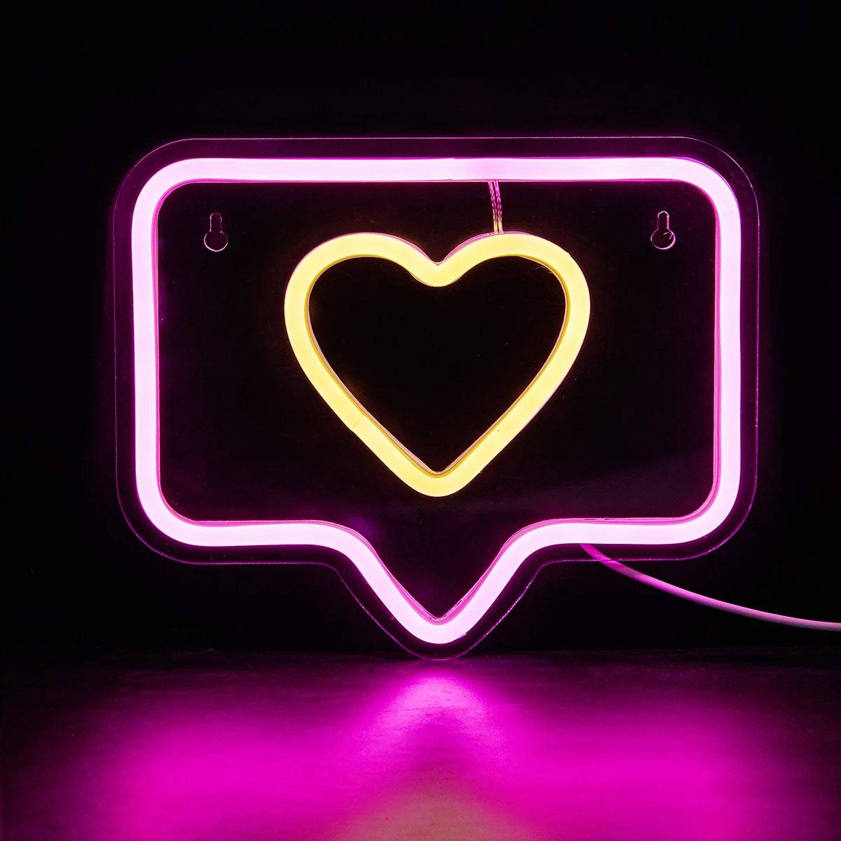 Chi-buy Backboard LED Neon Sign USB Powered Neon Signs Night Light 3D Wall Art & Game Room Bedroom Living Room Decor Lamp Signs