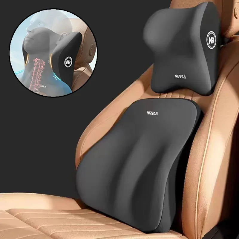 Memory Foam Car Universal Headrest Lumbar Cushion Back Cushion Lumbar Pillow Car Comfort Neck Pillow Car General Accessories