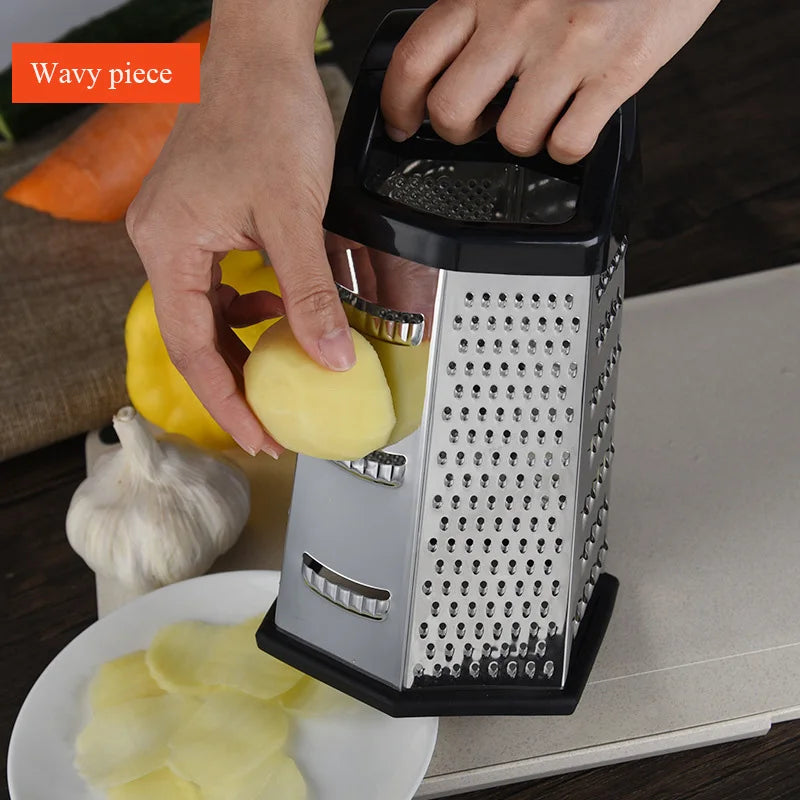 Multifunctional Vegetables Box Grater Stainless Steel 6 Sides Slicer Shredders Manual Cheese Potato Graters Kitchen Accessories