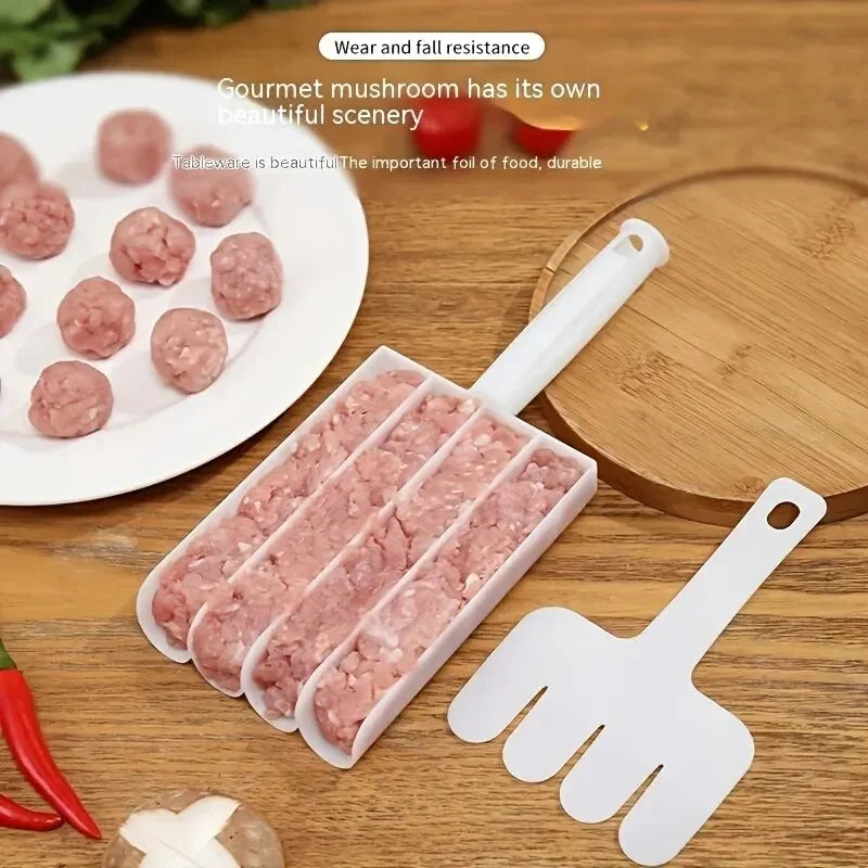 Rice-meat Dumplings Maker Creative Kitchen Meatball Making Tools Quadruple Rice-meat Dumplings Making Set Meat Making Ball Mold