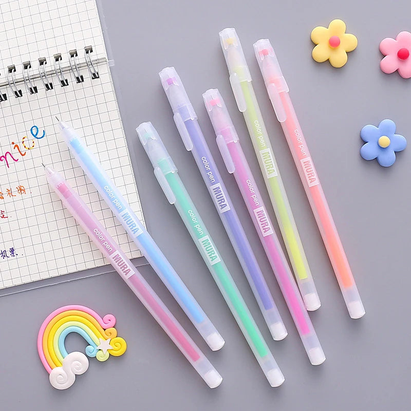 Color Gel Pen Set Kawaii Aesthetic Stationery Pretty Stationery Student Diary Pen Handbook Pen Color Markers School Supplies