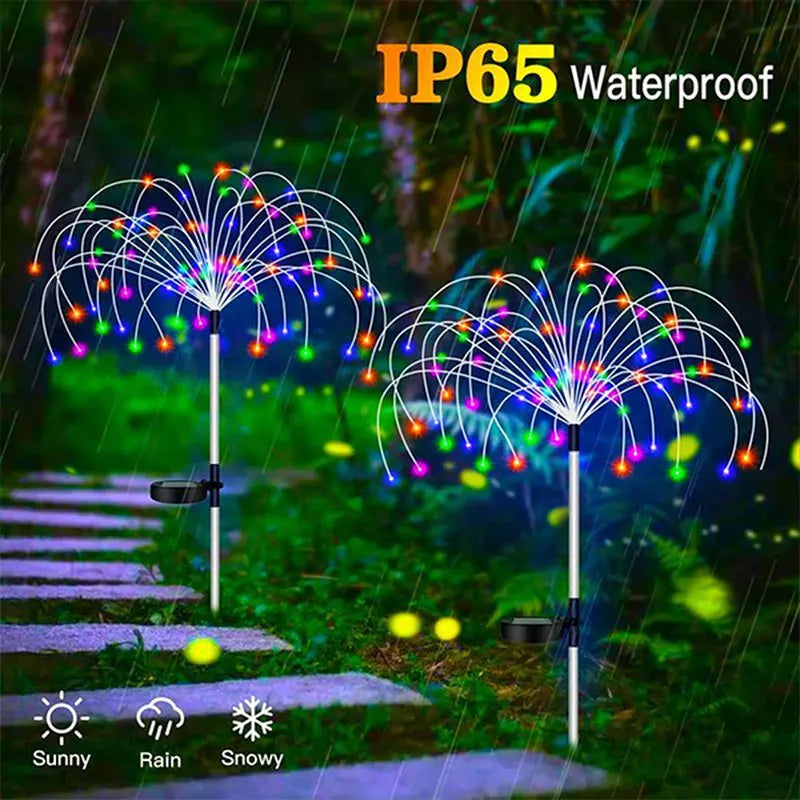 New Upgraded 420LED Solar Fairy Lights Waterproof Outdoor Firework Light 360LED Starburst Lights For Garden Party DIY Decoration