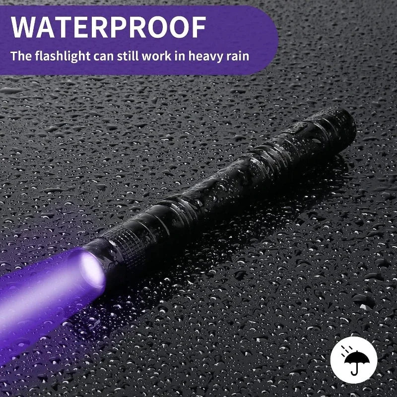 UV Flashlight 365nm Ultraviolet Torch With Pen Clip Portable AAA Batteries Used Violet Light Pet Urine Scorpion Detector UV Lamp