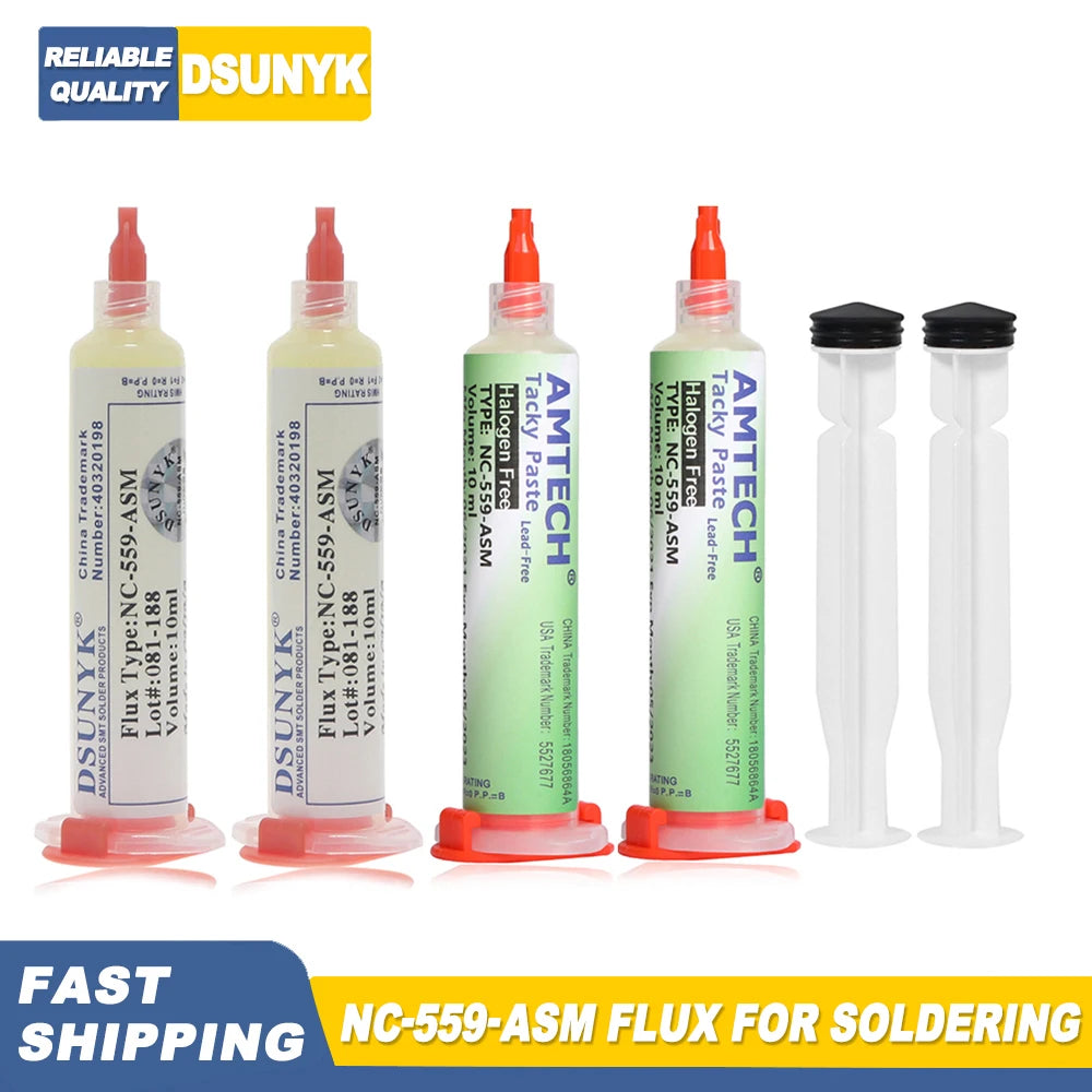 Original Amtech Nc 559 Flux Welding Flux 10ml Syringe Flux for Soldering and Soldering for Electronics Tools &BGA SMD PCB Repair