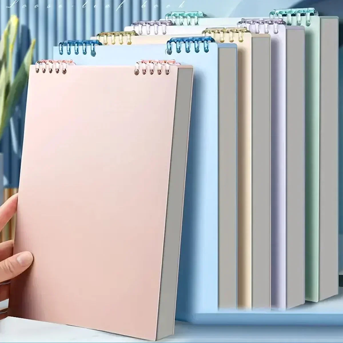 A5 60 Sheets Thick Notebook Spiral Binding Loose-leaf Notebooks with Lines Pages for Students School Office Stationery Supplies