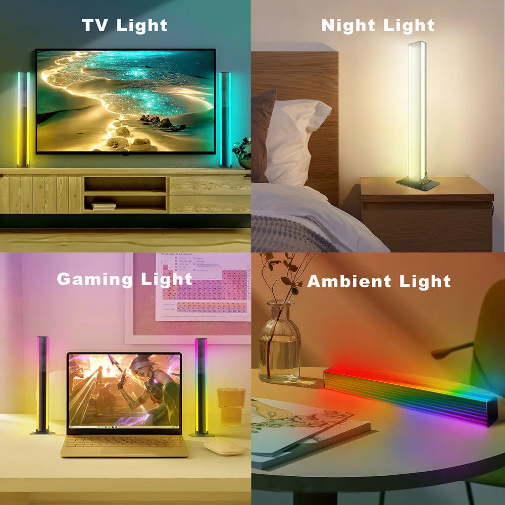 LED Ambient Light 2-Pack RGB Abyss Mirror Table Lamp Bluetooth Night Light USB Desk Mood Light for TV PC Gaming Room Decor