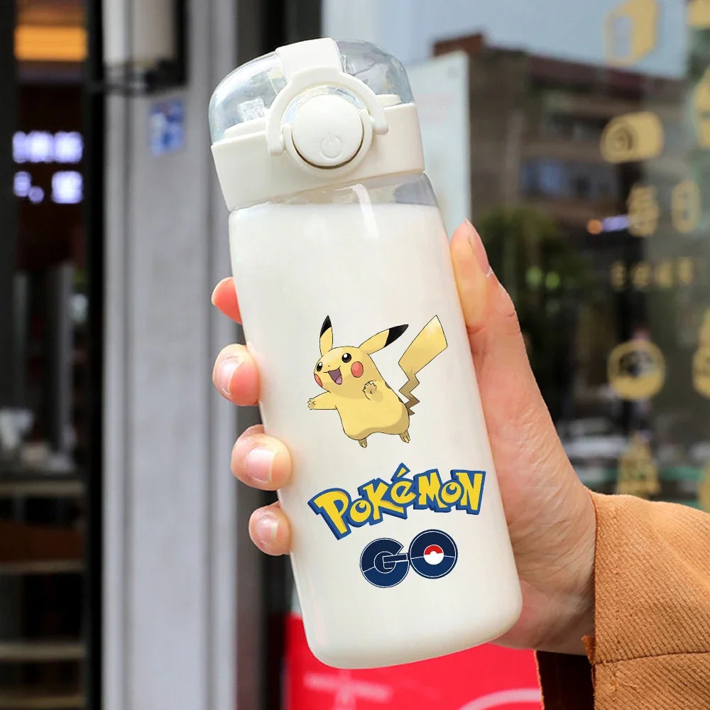 Pokemon Soft Straw Water Cup 600/400ML Pikachu Mewtwo Convenient Silicone Straw Drink Bottle Outdoor Leak Proof Sports Water Cup