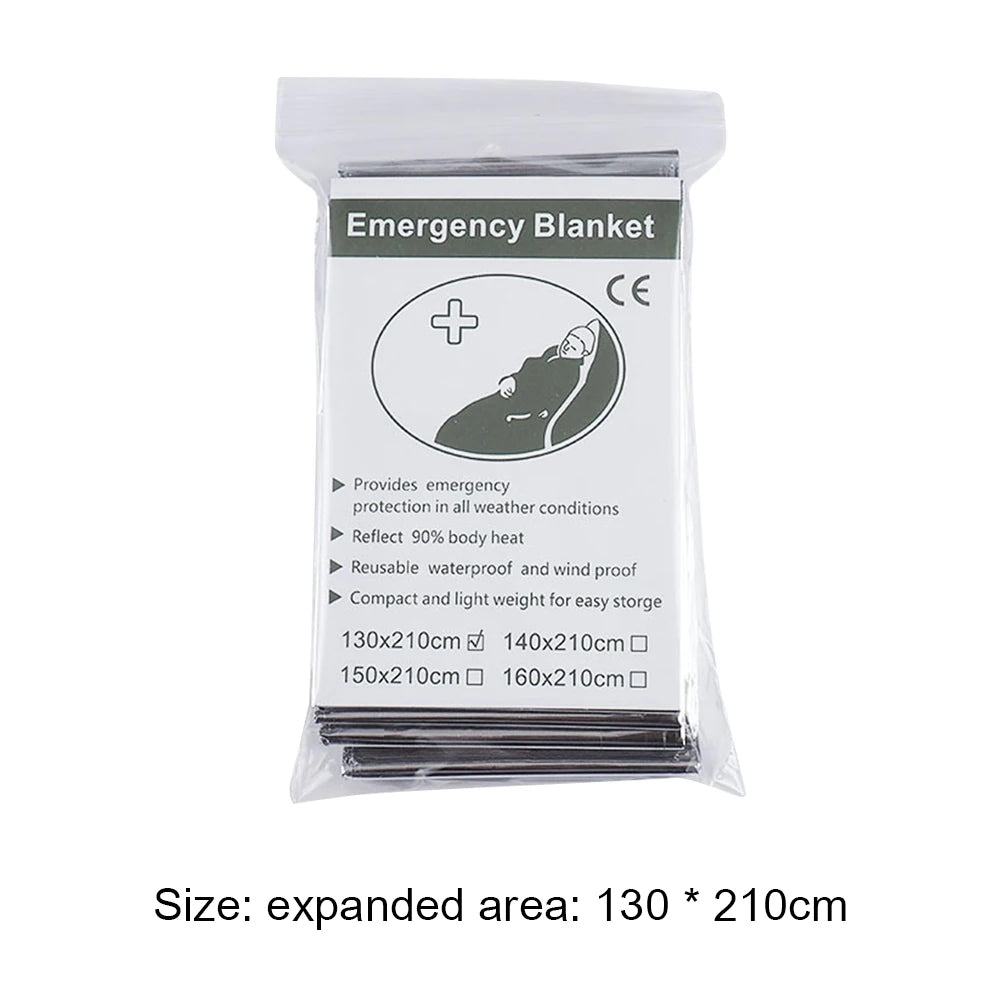 1-10PCS Emergency Blanket Outdoor Survive First Aid Military Rescue Kit Windproof Waterproof Foil Thermal Blanket for Camping