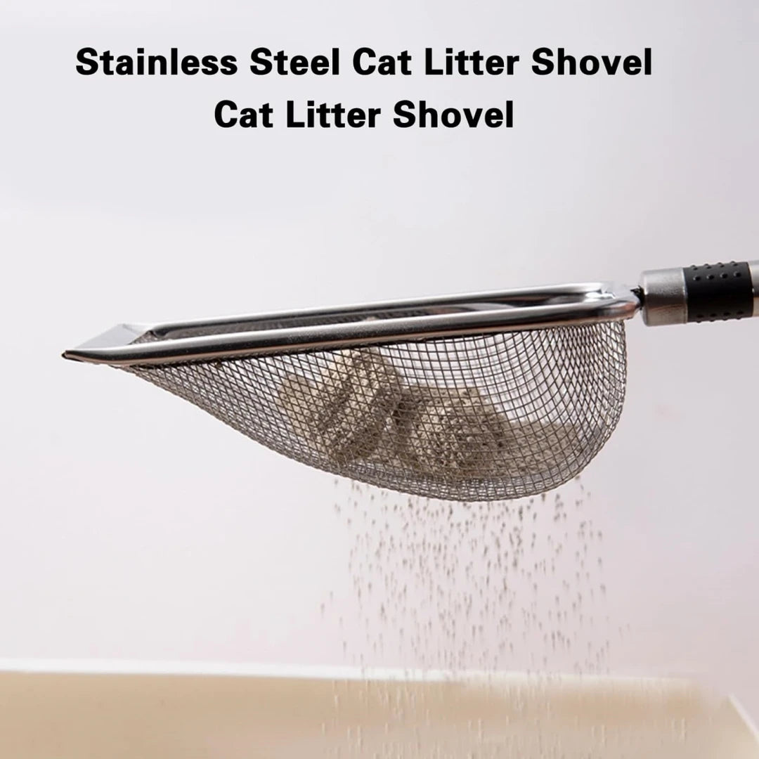 Stainless Steel Cat Manure Shovel Cat Litter Shovel Durable Cat Manure Shovel Stainless Steel Durable Handle Pet Cleaning Tool