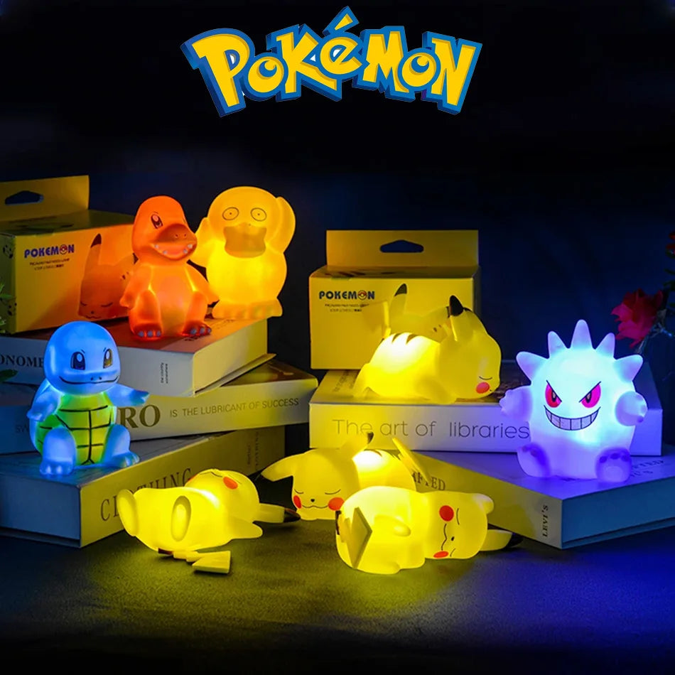 Pokemon Pikachu Night Light Glowing Children Toy Pokemon Pikachu Cute Bedside Lamp Children's Birthday Christmas Present