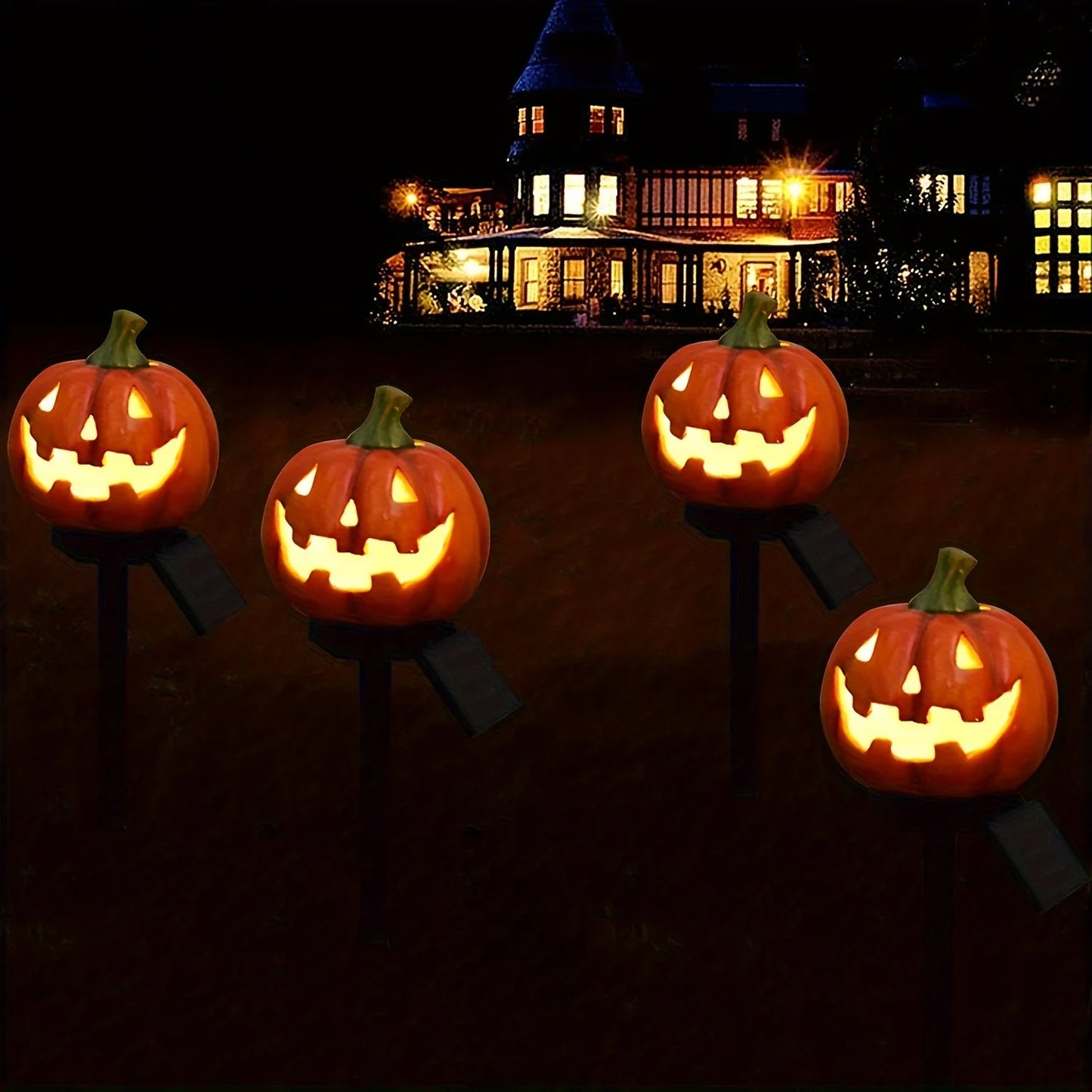 Outdoor Jack-o-lantern Solar Lights Waterproof Halloween Insert in The Ground Yard Decorative Props Atmosphere Decorative Lamp