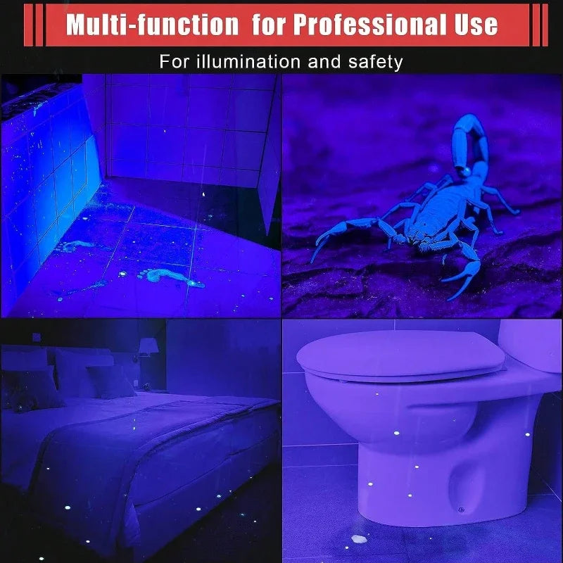 UV Flashlight 365nm Ultraviolet Torch With Pen Clip Portable AAA Batteries Used Violet Light Pet Urine Scorpion Detector UV Lamp