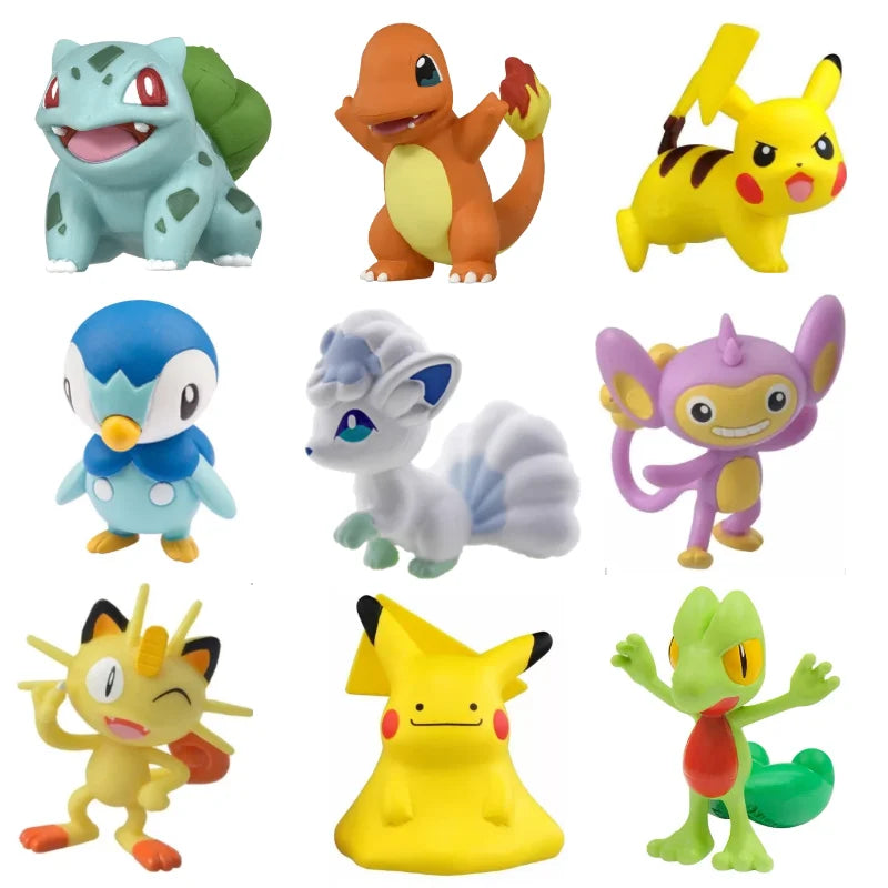 TOMY Kawaii Cute Pokemon Figures WCT Exquisite Toy Pokemon Ball Piplup Diglett Vulpix Pikachu Anime Models 4cm Child Gift