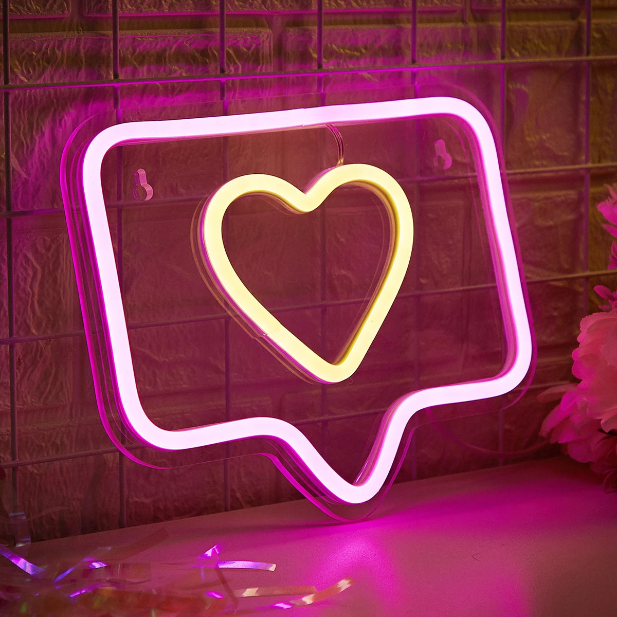 Chi-buy Backboard LED Neon Sign USB Powered Neon Signs Night Light 3D Wall Art & Game Room Bedroom Living Room Decor Lamp Signs