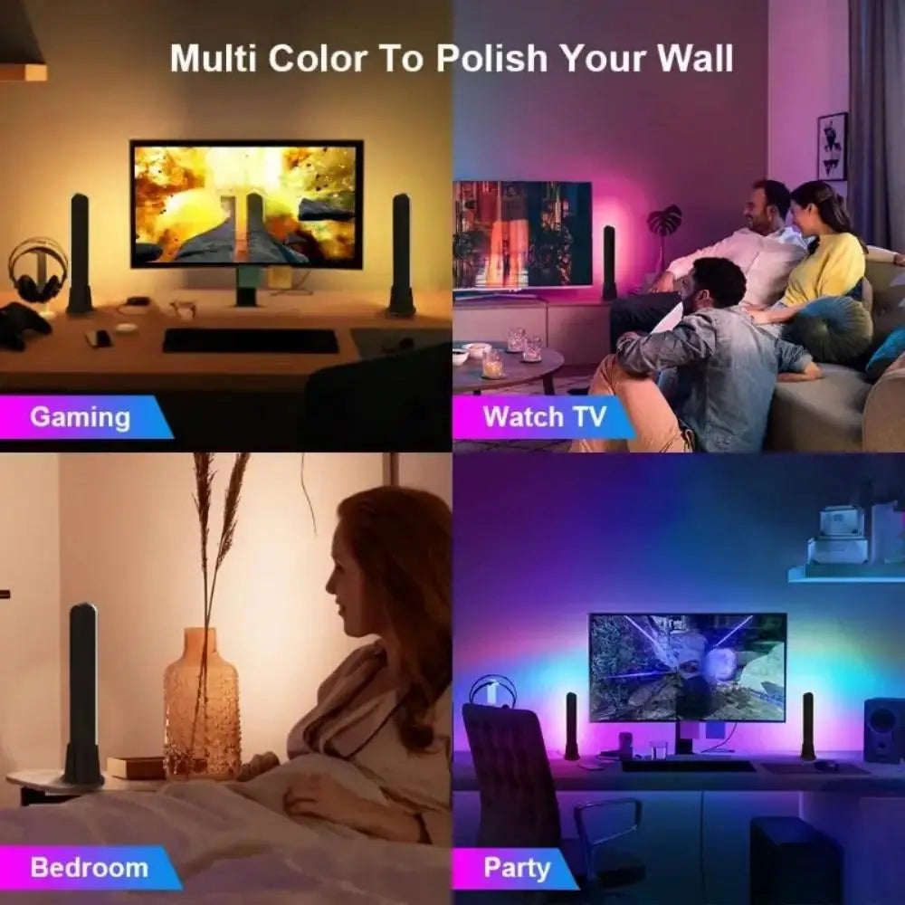 USB LED Light Bar RGB Color Changing TV Backlight Remote Symphony Atmosphere Light Strips Music Rhythm Ambient Pickup Lamp Decor