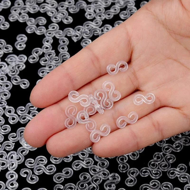 100/1000pcs S Clip Rubber Band Lock Hook for Charm Loom Gummies Elastic Bracelet Fefillb Diy Jewelry Making Supplies Accessories