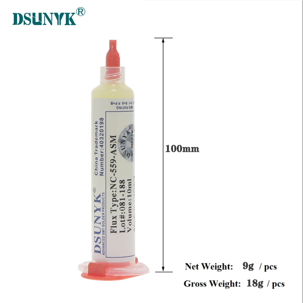 Original Amtech Nc 559 Flux Welding Flux 10ml Syringe Flux for Soldering and Soldering for Electronics Tools &BGA SMD PCB Repair