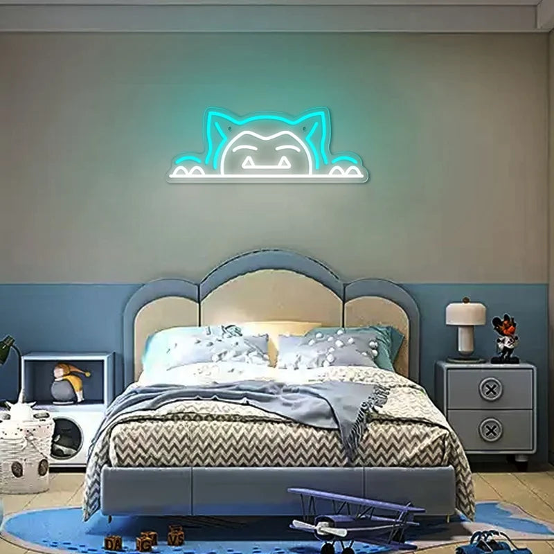 Cute Cat Animals LED Neon Light Sign Acrylic Anime Neon Sign USB for Home Kids' Bedroom Gaming Room Wall Decor Cartoon LED Sign