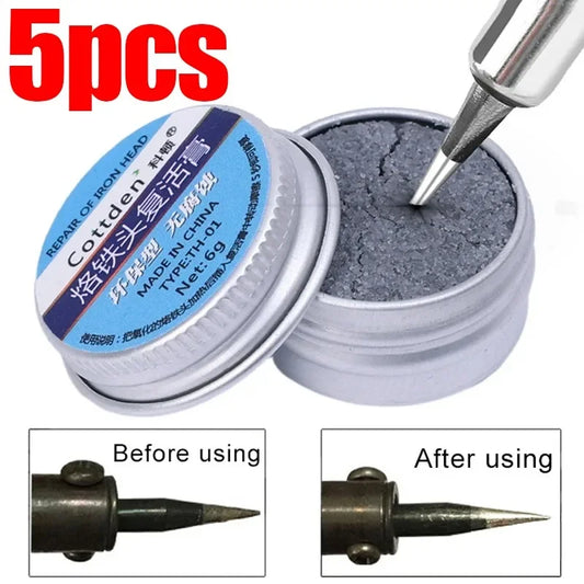 5/1Pcs Soldering Iron Tip Refresher Non-stick Tin Solder Cream Clean Paste for Oxide Head Resurrection Oxidative Activator