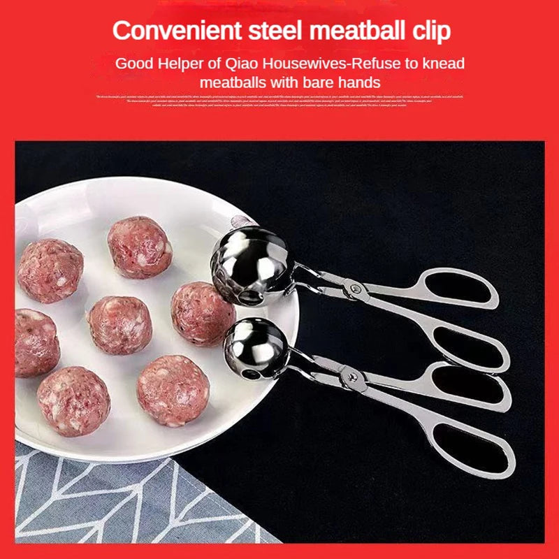 Meat Ball Maker Tool Stainless Steel Clip Round Rice Ball Shaper Spoon Meatball Making Mold Non Stick Stuffed Kitchen Gadget.