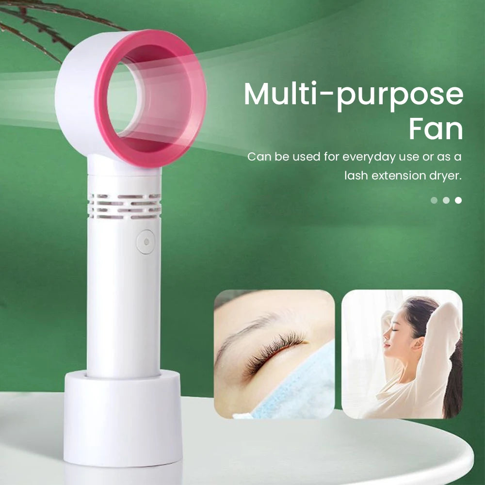 Eyelash Blower Bladeless Fan Handheld Small Creative Mini Handheld Portable USB Charging