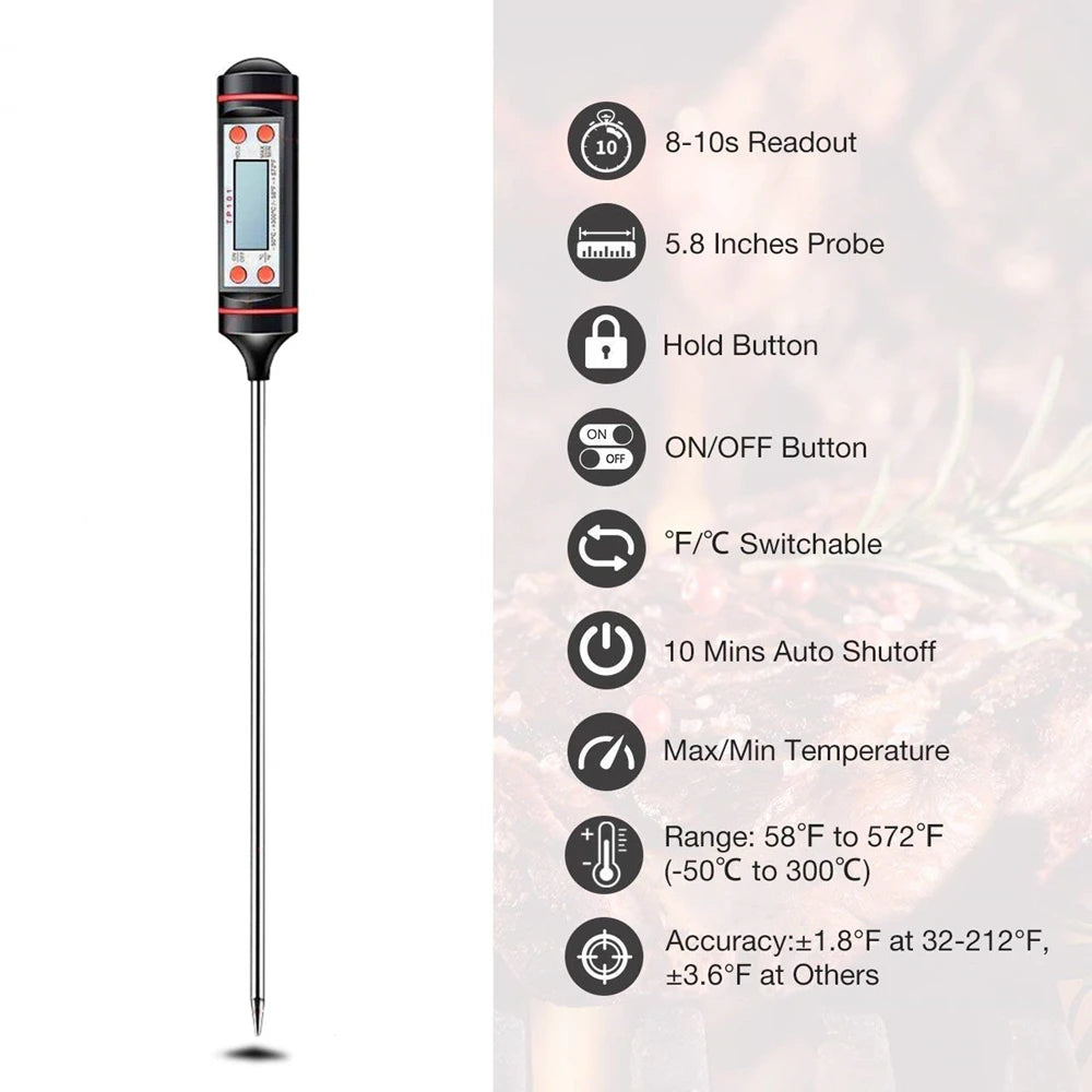 Digital Meat Thermometer Cooking Food Kitchen BBQ Probe Water Milk Oil Liquid Oven Digital Temperaure Sensor Meter Thermocouple