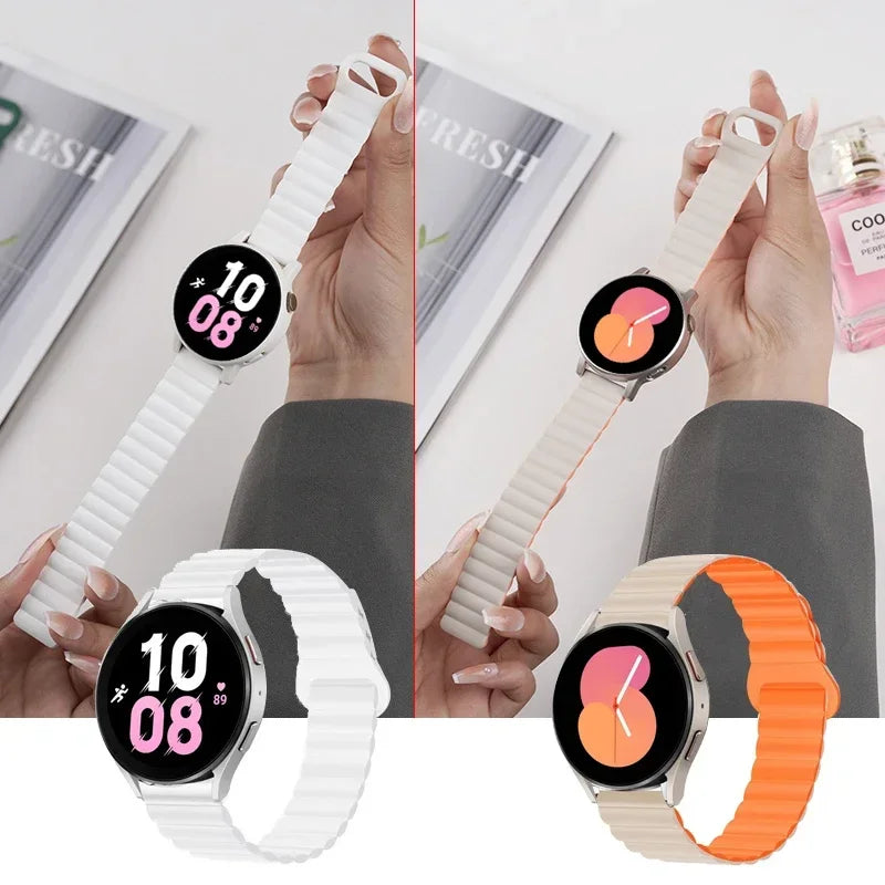 Magnetic Loop Strap For Samsung Galaxy Watch 6 5 4 40MM 44MM/4 6 Classic 46 43 47mm/5 Pro 45mm Band Silicone 20mm 22mm Watchband