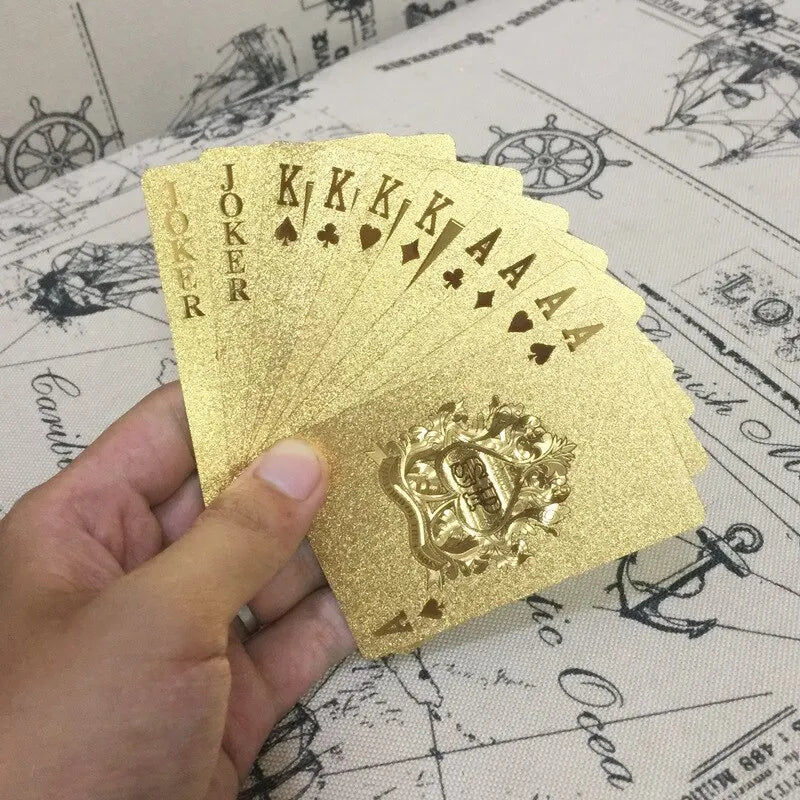 24K Gold Foil Playing Cards Deck - Perfect For Poker, Practical Jokes & Party Gifts Christmas Halloween Thanksgiving Gift