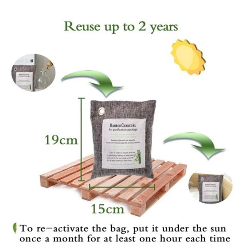 1 Pcs Bamboo Charcoal Bags Odor Absorbe Car Home Remove Formaldehyde Activated Carbon Bag Flavor Removal Air Purifier Carbon Bag