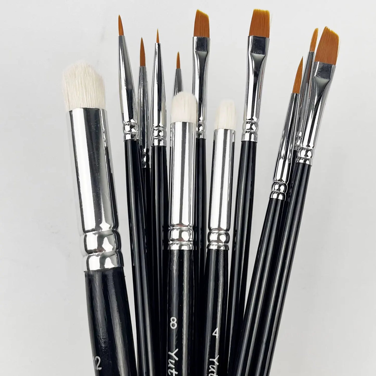 Paint Brush Set, Fine Detail Wood Handle Brushes for Miniature Art Painting, Acrylic, Watercolor - Micro Detailing & Drybrush