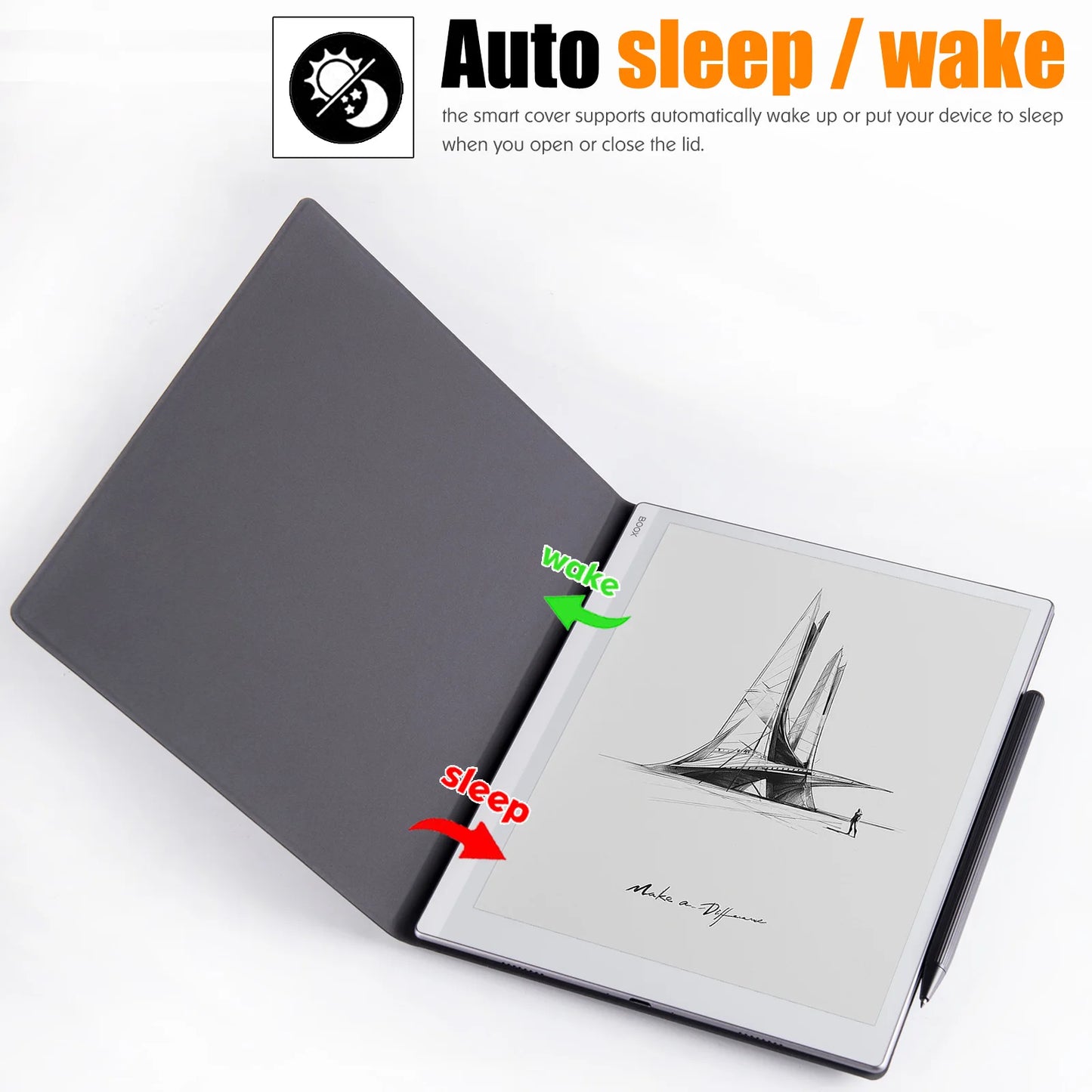 Magnetic Case for Onyx Boox Go 10.3 Tablet (2024 Released) - Ultrathin Lightweight Book Folio Cover with Auto Sleep/Wake