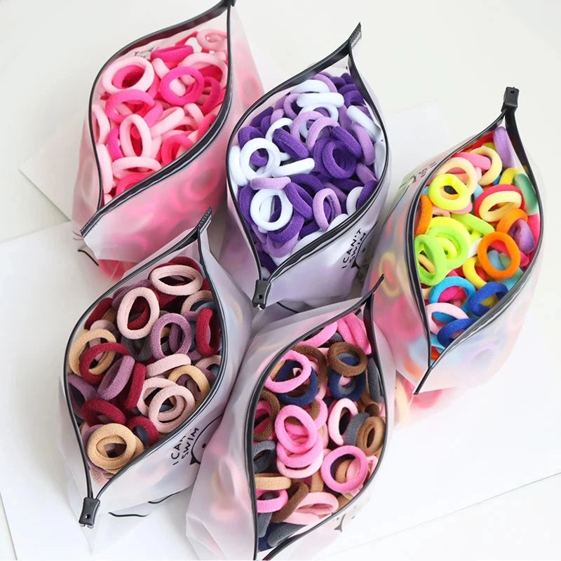 Women Girls Colorful Nylon Elastic Hair Bands Ponytail Hold Small Hair Tie Rubber Bands Scrunchie Hair Accessories