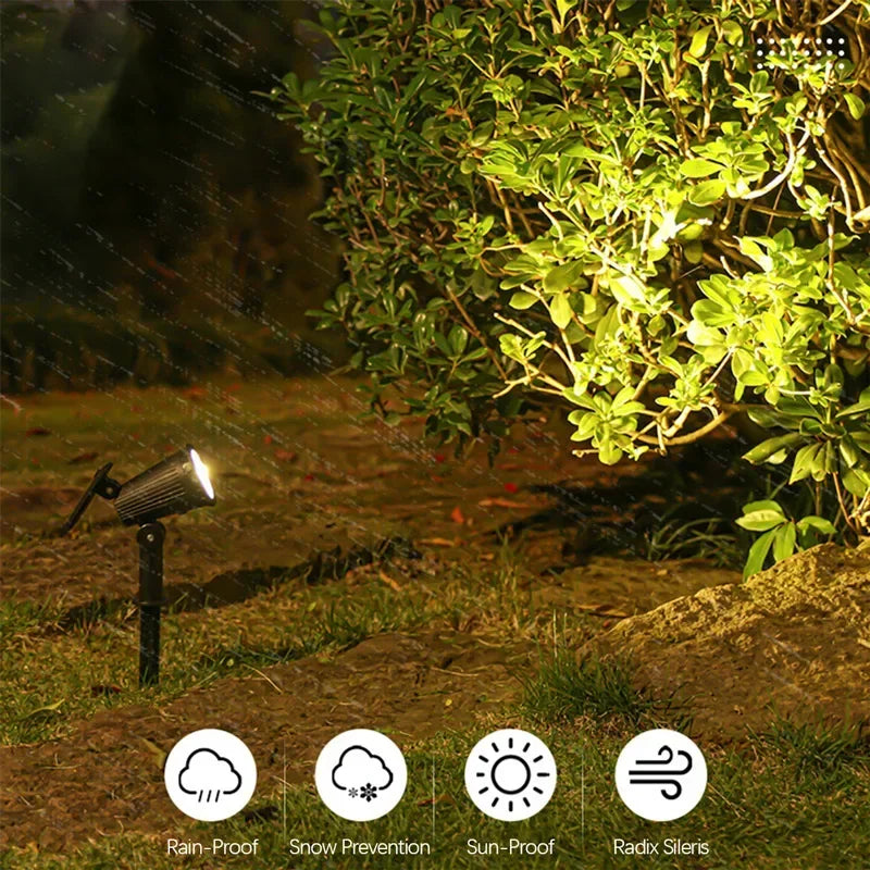 9 LED Solar Spotlights Outdoor IP65 Waterproof Brightness Adjustable Spot Light Garden Backyard Driveway Patio Decor Lamp