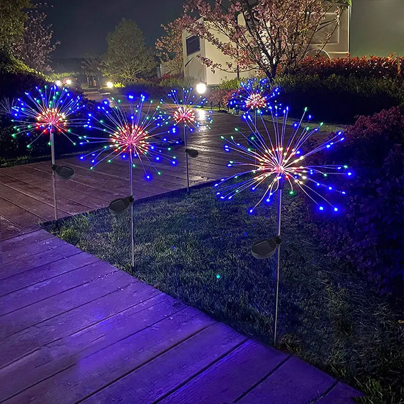 New Upgraded 420LED Solar Fairy Lights Waterproof Outdoor Firework Light 360LED Starburst Lights For Garden Party DIY Decoration