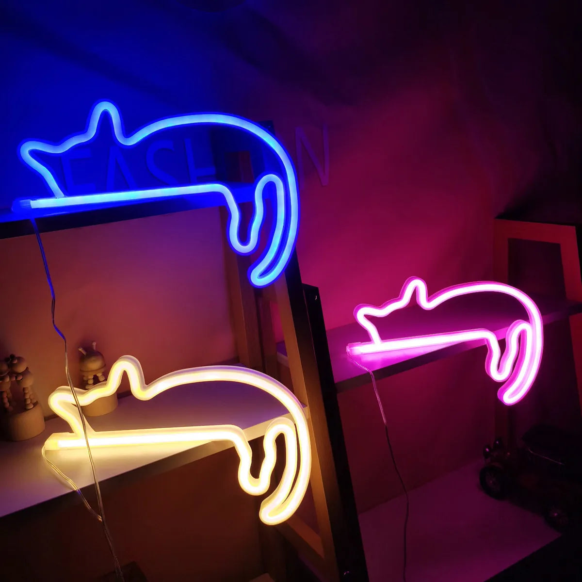 Cute Cat Wall LED Neon Sign Light For Party Gallery Pub Club Bar Pet Shop door Decoration Gifts