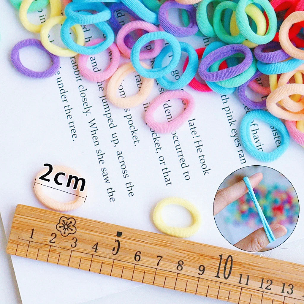 Women Girls Colorful Nylon Elastic Hair Bands Ponytail Hold Small Hair Tie Rubber Bands Scrunchie Hair Accessories