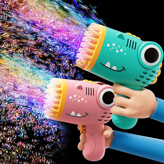 40 Hole Dinosaur Bubble Handheld Bubble Machine, Electric Bubble Gun Outdoor Wedding Party Toy(without Bubble Water)