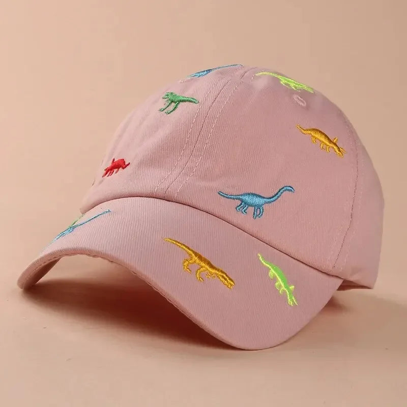 Summer Kids Baseball Cap Outdoor Adjustable Infant Boy Girls Sun Hats Cartoon Dinosaur Embroidery Baby Cap