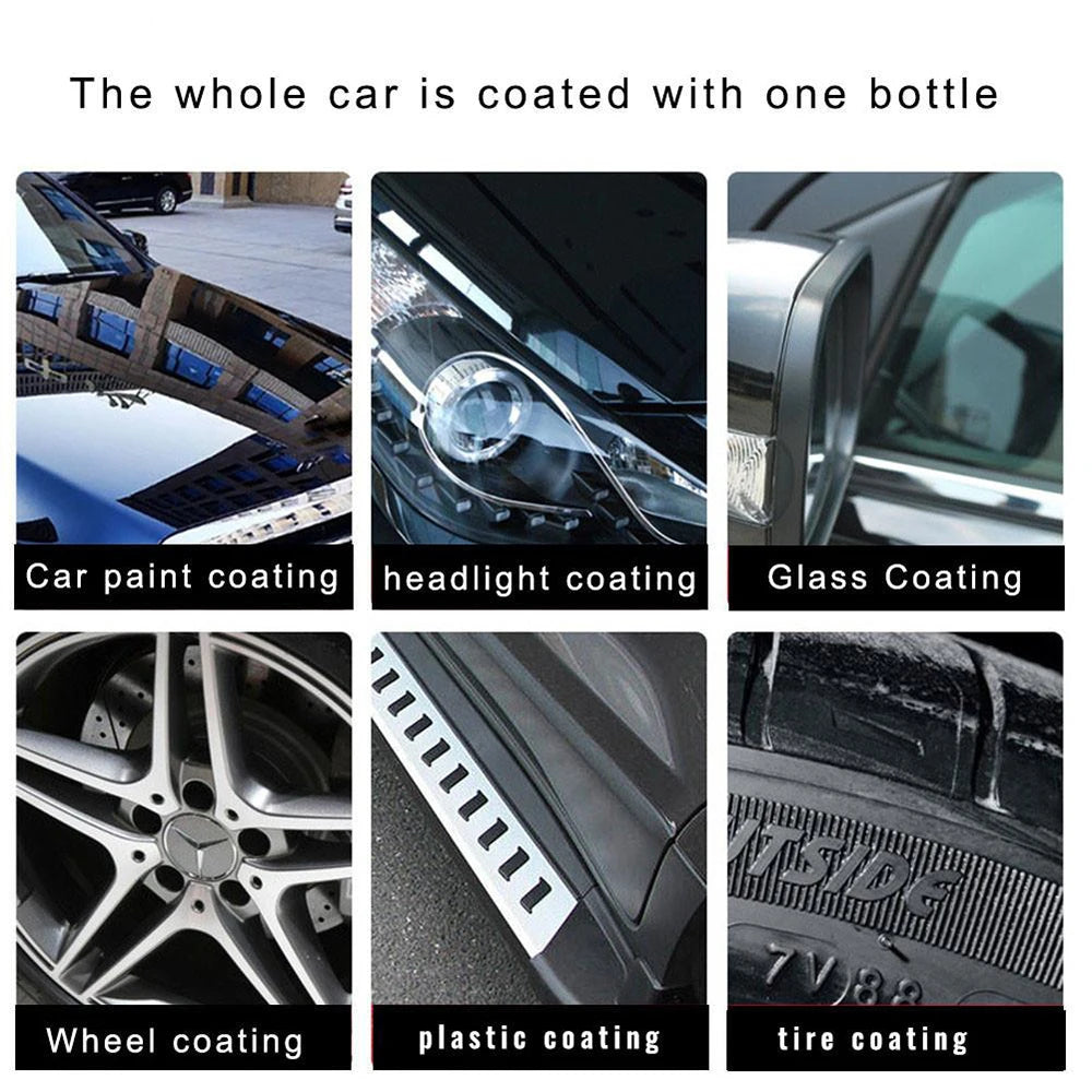 Car Ceramic Coat Set 2PC 30ml Upgraded 9H Polish Liquid Crystal Set High Density Car Super Hydrophobic Glass Coating Tools