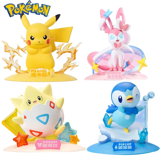 10cm Pokémon Anime Figure Kawaii Pikachu Action Figure Sylveon/Togepi/Piplup Figurine Room Ornaments Collection Model Toys Gifts