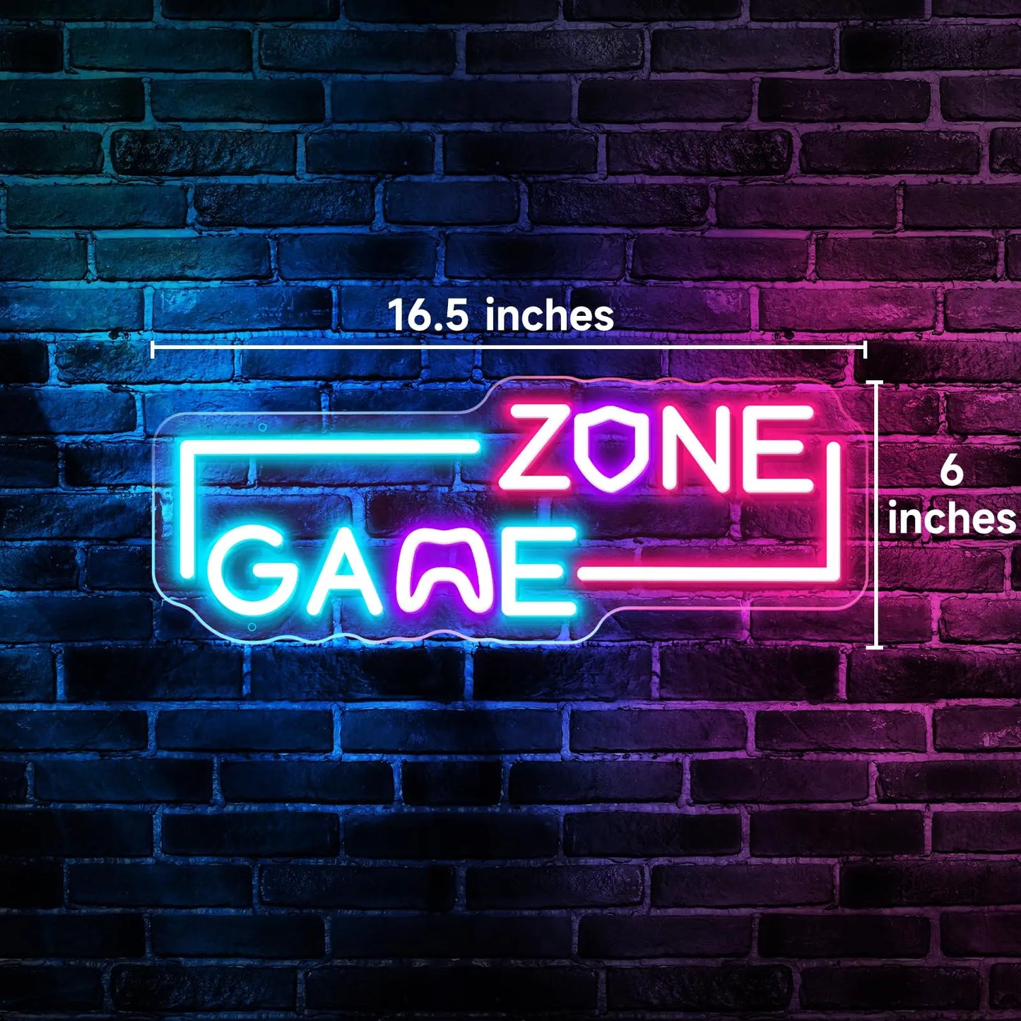 Game Zone Neon Signs for Game Room, Gaming Neon Lights Sign for Wall Decor,  Dimmable LED Sign Men Cave Gamer Room Neon Sign